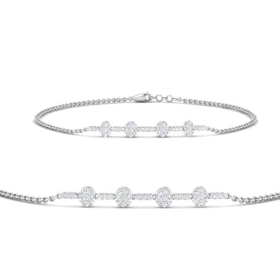 Cluster Bar Diamond Chain Bracelet