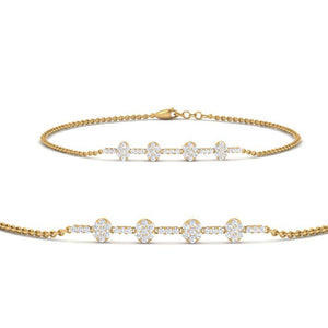 Cluster Bar Diamond Chain Bracelet