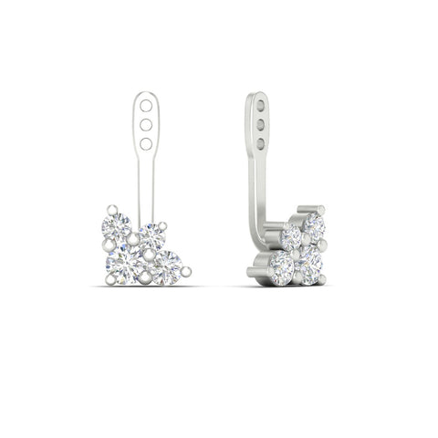 Round Diamond Cluster Earring Jackets for Studs