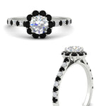 Load image into Gallery viewer, colored-black-diamond-round-halo-diamond-ring-in-white-gold-FD10218RORGBLACKANGLE3-NL-WG
