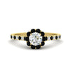 Load image into Gallery viewer, colored-black-diamond-round-halo-diamond-ring-in-yellow-gold-FD10218RORGBLACK-NL-YG