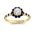 Load image into Gallery viewer, colored-black-diamond-round-halo-diamond-ring-in-yellow-gold-FD10218RORGBLACKANGLE5-NL-YG
