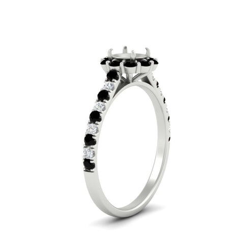 Semi Mount Flower Round Halo Diamond Ring