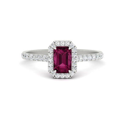 Gemstone Halo Diamond Engagement Ring