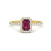 Load image into Gallery viewer, colored-emerald-cut-halo-diamond-engagement-ring-with-pink-sapphire-in-yellow-gold-FD9710EMRGSADRPI-NL-YG-B1-GS.jpg