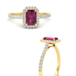 Load image into Gallery viewer, colored-emerald-cut-halo-diamond-engagement-ring-with-pink-sapphire-in-yellow-gold-FD9710EMRGSADRPI-NL-YG-B1-GS.jpg
