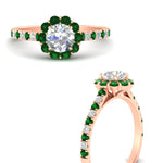 Load image into Gallery viewer, colored-emerald-round-halo-diamond-ring-in-rose-gold-FD10218RORGEMGRANGLE3-NL-RG
