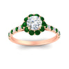 Load image into Gallery viewer, colored-emerald-round-halo-diamond-ring-in-rose-gold-FD10218RORGEMGRANGLE5-NL-RG