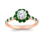 Load image into Gallery viewer, colored-emerald-round-halo-diamond-ring-in-rose-gold-FD10218RORGEMGRANGLE5-NL-RG
