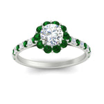 Load image into Gallery viewer, colored-emerald-round-halo-diamond-ring-in-white-gold-FD10218RORGEMGRANGLE5-NL-WG
