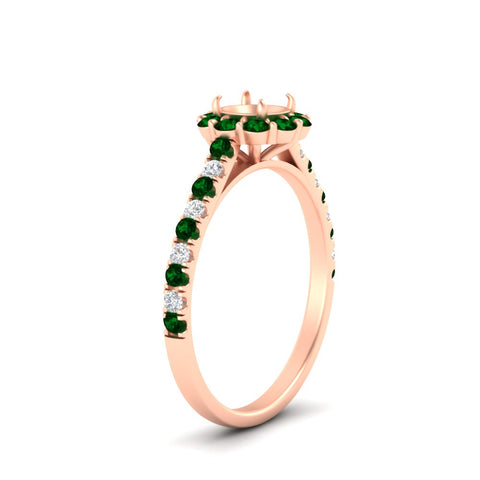 Semi Mount Flower Round Halo Diamond Ring