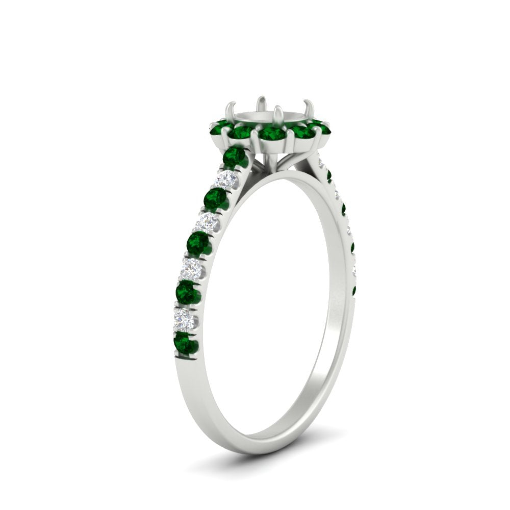 Semi Mount Flower Round Halo Diamond Ring