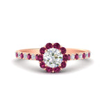 Load image into Gallery viewer, colored-pink-sapphire-round-halo-diamond-ring-in-rose-gold-FD10218RORGSADRPI-NL-RG
