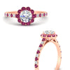 Load image into Gallery viewer, colored-pink-sapphire-round-halo-diamond-ring-in-rose-gold-FD10218RORGSADRPIANGLE3-NL-RG