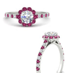 Load image into Gallery viewer, colored-pink-sapphire-round-halo-diamond-ring-in-white-gold-FD10218RORGSADRPIANGLE3-NL-WG
