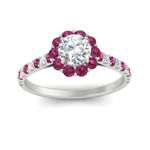 Load image into Gallery viewer, colored-pink-sapphire-round-halo-diamond-ring-in-white-gold-FD10218RORGSADRPIANGLE5-NL-WG
