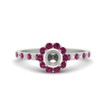 Load image into Gallery viewer, Semi Mount Flower Round Halo Diamond Ring
