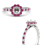 Load image into Gallery viewer, Semi Mount Flower Round Halo Diamond Ring
