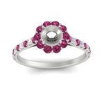 Load image into Gallery viewer, Semi Mount Flower Round Halo Diamond Ring
