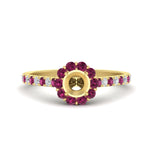 Load image into Gallery viewer, Semi Mount Flower Round Halo Diamond Ring
