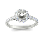 Load image into Gallery viewer, Semi Mount Flower Round Halo Diamond Ring
