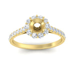 Load image into Gallery viewer, Semi Mount Flower Round Halo Diamond Ring
