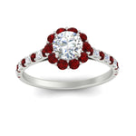 Load image into Gallery viewer, colored-ruby-round-halo-diamond-ring-in-white-gold-FD10218RORGRUDRANGLE5-NL-WG

