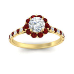Load image into Gallery viewer, colored-ruby-round-halo-diamond-ring-in-yellow-gold-FD10218RORGRUDRANGLE5-NL-YG
