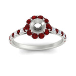 Load image into Gallery viewer, Semi Mount Flower Round Halo Diamond Ring
