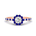Load image into Gallery viewer, colored-sapphire-round-halo-diamond-ring-in-rose-gold-FD10218RORGSABL-NL-RG
