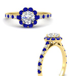 Load image into Gallery viewer, colored-sapphire-round-halo-diamond-ring-in-yellow-gold-FD10218RORGSABLANGLE3-NL-YG
