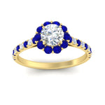 Load image into Gallery viewer, colored-sapphire-round-halo-diamond-ring-in-yellow-gold-FD10218RORGSABLANGLE5-NL-YG
