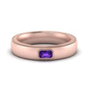 Load image into Gallery viewer, comfort-fit-emerald-amethyst-mens-wedding-band-in-rose-gold-fd123214emrgamst-nl-rg