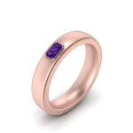 Load image into Gallery viewer, comfort-fit-emerald-amethyst-mens-wedding-band-in-rose-gold-fd123214emrgamst-nl-rg
