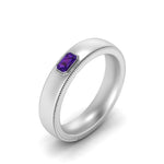 Load image into Gallery viewer, comfort-fit-emerald-amethyst-mens-wedding-band-in-white-gold-fd123214emrgamst-nl-wg

