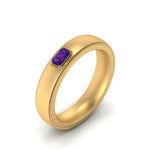 Load image into Gallery viewer, comfort-fit-emerald-amethyst-mens-wedding-band-in-yellow-gold-fd123214emrgamst-nl-yg
