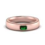 Load image into Gallery viewer, comfort-fit-emerald-cut-emerald-mens-wedding-band-in-rose-gold-fd123214emrgemgr-nl-rg
