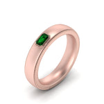 Load image into Gallery viewer, comfort-fit-emerald-cut-emerald-mens-wedding-band-in-rose-gold-fd123214emrgemgr-nl-rg
