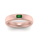 Load image into Gallery viewer, comfort-fit-emerald-cut-emerald-mens-wedding-band-in-rose-gold-fd123214emrgemgr-nl-rg
