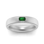 Load image into Gallery viewer, comfort-fit-emerald-cut-emerald-mens-wedding-band-in-white-gold-fd123214emrgemgr-nl-wg
