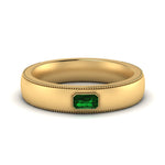 Load image into Gallery viewer, comfort-fit-emerald-cut-emerald-mens-wedding-band-in-yellow-gold-fd123214emrgemgr-nl-yg
