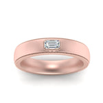 Load image into Gallery viewer, comfort-fit-emerald-diamond-mens-wedding-band-in-rose-gold-fd123214emr-nl-rg
