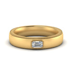Load image into Gallery viewer, comfort-fit-emerald-diamond-mens-wedding-band-in-yellow-gold-fd123214emr-nl-yg
