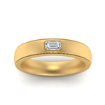 Load image into Gallery viewer, comfort-fit-emerald-diamond-mens-wedding-band-in-yellow-gold-fd123214emr-nl-yg
