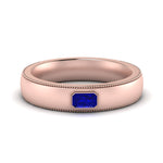 Load image into Gallery viewer, comfort-fit-emerald-sapphire-mens-wedding-band-in-rose-gold-fd123214emrgsabl-nl-rg

