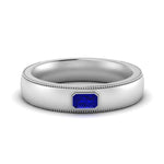 Load image into Gallery viewer, comfort-fit-emerald-sapphire-mens-wedding-band-in-white-gold-fd123214emrgsabl-nl-wg
