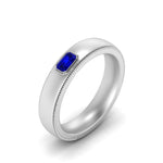 Load image into Gallery viewer, comfort-fit-emerald-sapphire-mens-wedding-band-in-white-gold-fd123214emrgsabl-nl-wg
