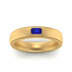 Load image into Gallery viewer, comfort-fit-emerald-sapphire-mens-wedding-band-in-yellow-gold-fd123214emr
