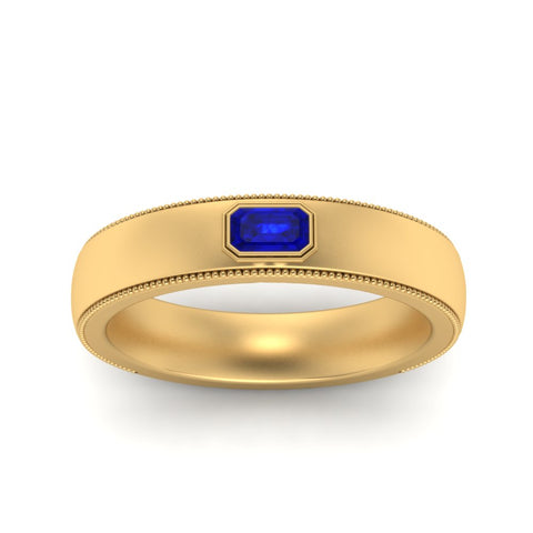 comfort-fit-emerald-sapphire-mens-wedding-band-in-yellow-gold-fd123214emr