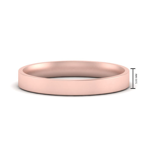 Comfort Fit Flat 4 mm Mens Wedding Band